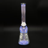 Antho Glass UV mini tube, nine inches tall, the 14 mm joint facing the camera above a bow tie reversal base