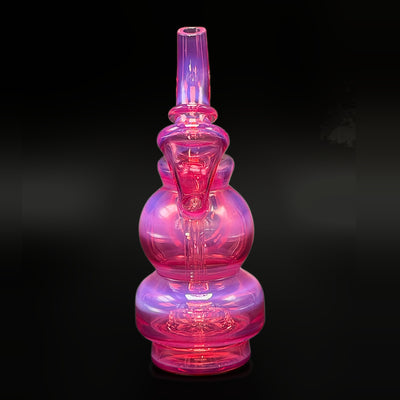 Baby Gorilla Puffco Peak top in Royal Jelly, straight on, the neck above the perc chamber