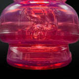 Close-up of the 4 hole perc in the base of the Royal Jelly Peak top, cropped to the base