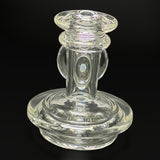 Clear dry Peak top by Baby Gorilla, front view with the opal attachment behind the stem