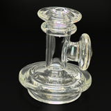 Clear dry Puffco Peak top, the other side profile, opal attachment on the right