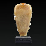 Back of the 2.75 inch pizza Pivot top, the crust-colored glass, on its stand