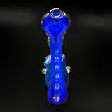 The Sherlock from behind, looking down the dotted cobalt stem