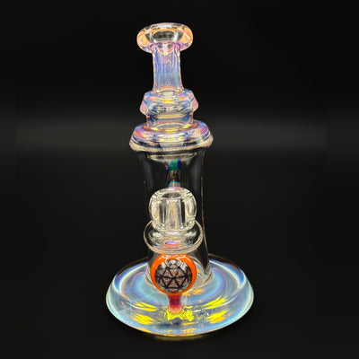 High Bastard Boro banger hanger, six and a half inches tall, the sacred geometry millie facing the camera above the thick foot