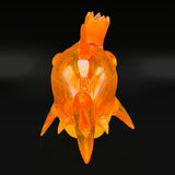 The shark rig from the front, the crown and the tail fin behind