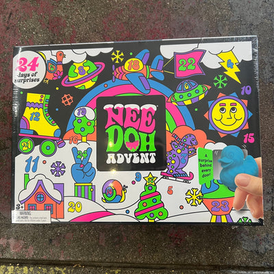 NeeDoh Advent Calendar box, front, sealed, on the High Tide shop floor