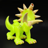 The triceratops rig at an angle from the front, the horns and the frill