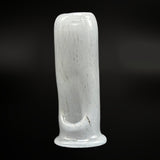 Portland Grey glass top for the Puffco Pivot, pale grey with fine dark flecks, front view