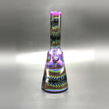 Angled view of the reversal work running up the neck and around the base