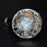 Underside of the Wil Glass mini tube, the whole base filled with particle collider in silver and blue