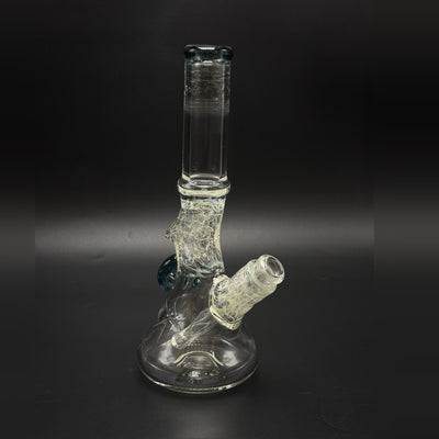 Wil Glass shark fin tube in particle collider tubing, full view with the 14 mm joint on the right