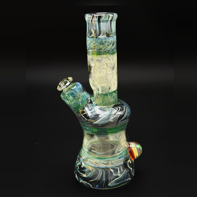 Wil Glass, Jake the Human and Spencer J collaboration mini tube, full view with the joint on the left and the opal marble on the chamber