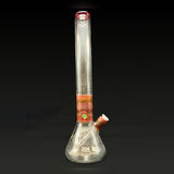 Wil Glass bricked up beaker tube, straight on, the brick band and invader millie on the neck, the matching bowl in
