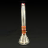 The beaker tube from behind, the downstem showing through the clear base