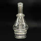 Wil Glass clear Peak top, side view, the carving on the body