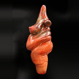 The goddess pipe from the other side, red sculpted glass