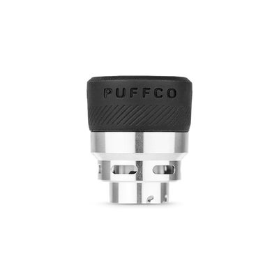 Puffco Peak Pro replacement chamber, upright with the PUFFCO cap on top.