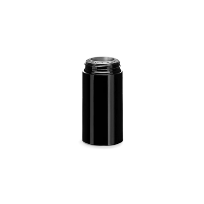 Puffco Plus replacement chamber, single black cylinder upright on black.