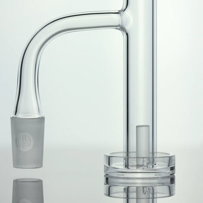 Highly Educated Control Tower quartz banger with the tall clear pillar standing inside it.